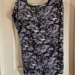 Ava  & Grace Purple/Black Print Drape neck Top PXL Photo 6