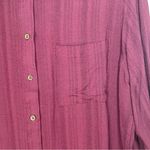 Knox Rose  | Burgundy Floral Embroidery Button Up Top | Large Photo 5