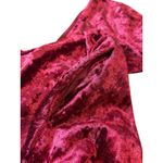 A Byer 90s Y2K Burgundy Crushed Velvet Black Tie Up Back V-neck Dress L Holiday Photo 9