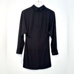 ZARA Women’s Ruched Chocker Black Crepe Dress Size S NWT Photo 3