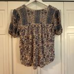 Lucky Brand  boho printed tie neck top size small Photo 6