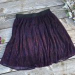 Modcloth Glitz the Spot Metallic Shimmery Pleated A Line Skirt Medium Photo 5