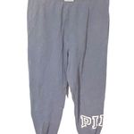 PINK - Victoria's Secret Victorias Secret Pink Small Blue Spellout Jogger Pull on Sweatpants Photo 0