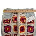 NWT Kohl's SO Juniors Crochet Granny Square High Waisted Denim Shorts Size 3 26" Red Photo 7