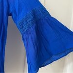 Counterparts Blue Bell Sleeve Boho Blouse with 3/4 Sleeves, Size M Photo 4