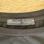 ZARA Black Long Sleeve Women's Top Grommet Detail Crew Neck Pullover Size Small Photo 7