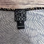 Clara Sun Woo Black Brown Round Neck 3/4 Sleeve Asymmetrical Hem A Line Tunic XL Photo 5