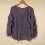 French Connection ‎ Women's M Betsey Draped Popover Top Blue Lagenlook Oversized Photo 7