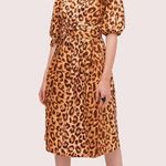 Kate Spade Panthera Puff Sleeve Leopard Print Fit And Flair Dress Size 00 Photo 10