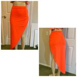 Forever 21 Orange Neón asymmethric skirt Photo 2