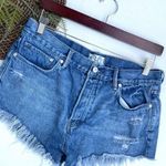 We The Free Womens Jeans Denim Distressed Cut Off Frayed Button Fly Size 30 Photo 0