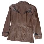 1980s Pioneer Wear genuine Brown leather blazer snakeskin Photo 7