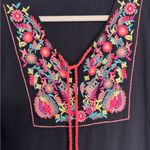 Embroidered Black Tassel Boho Pompoms Detail Mini Dress Womens Hippie Size M Size M Photo 6