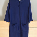 Croft & Barrow  Petite Sleepwear Robe Zip Front‎ 3/4 Sleeve PXS Blue Duster NWT Photo 0
