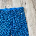 Nike  Womens Patterned Cropped Leggings Royal Blue and Black Size Small Gently Us Photo 4