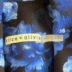 Alice + Olivia  Macey Shawl Collar‎ Floral Blazer Blue Black Size 0 Photo 4