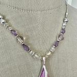 Kenneth Cole Enamel Purple & Pink Teardrop Pendant Necklace Photo 1
