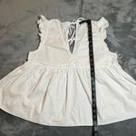 ZARA  Deep V-Neck Sleeveless Baby Doll Blouse Sz M Ruffle Cotton Cottagecore Boho Photo 9