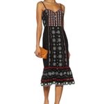 Veronica Beard NWOT Giuliana Black Beaded Embroidered Linen Floral Midi Dress Photo 2