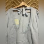 Ganni  Isoli Puff-Sleeve Love Club Sweatshirt,Open Back,Blue,Size XS Photo 4