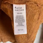 Sigrid Olsen  100% Linen Hooded Long Sleeve Brown Top Womens L Lightweight Hoodie Photo 4