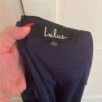 Lulus Lulu’s Romantic Moves Navy Blue Velvet Long Sleeve Romper Size Large Photo 5