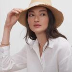 Club Monaco NWT Hat Attack Travel Straw Fedora Hat - Toast Photo 1