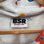 BSR by Samii Ryan Sweatshirt Womens S Gray Whimsical Flower Power Cotton Blend Photo 4