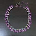 INC  International Concepts Stunning Purple Double Row Crystal Statement Necklace Photo 1