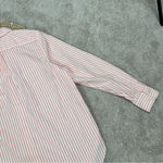 Lands' End Lands’End Women’s Butto Down Shirt Top Stripes Classic Longsleeve White Orange M Photo 10