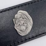 Vintage Black Leather Wolf Concho Belt Hand Crafted Mexico Western Southwestern Photo 2