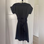 J.Crew NWT  Black Satin Crepe Holiday Wrap Dress Short Sleeve V Neck Photo 4