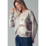 Urban Daizy Whimsical Alpaca Embroidered Knit Sweater Photo 4