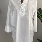 Ming Wang  White Ruffle Collar Tunic Shirt Women Plus Size Photo 0