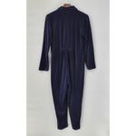 Victoria's Secret Vintage Country Jumpsuit Pajamas Medium Blue Velvet Cottagecore Photo 1