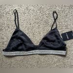 Forever 21  black silk and silver sparkle bralette NWT size medium Photo 0