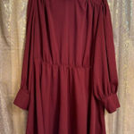 EXPRESS Burgundy Red Long Sleeve Mock Neck Mini Casual Dress XL Photo 0