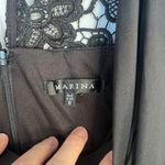 Marina Black Faux Wrap Front Lace Back Side Bow Cocktail Formal Dress Size 10 Photo 9