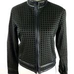 Fossil M Zip Front Jacket Collar Tan Black Print Photo 0