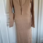 WAYF  Dede X Emily BFF Camel Tan Ribbed  Long Sleeve Sweater Dress Womens Size XS Photo 8