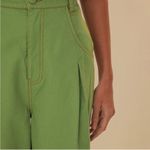 Farm Rio Green Pleat Straight Leg Pants 28 Photo 2