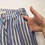 Bella Dahl  Split Hem Wide Leg Pant Multi Navy Womens Size XS Pockets Linen Blend Photo 10