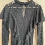 Free People ‎ Rock Candy Long Sleeve Lace Dress in Black Size Small Photo 2