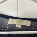 Loft EUC ‎ women’s navy sheer dotted back long sleeve scoop neck blouse sweater M Photo 2