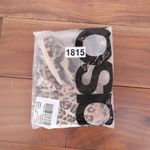 ASOS DESIGN Leopard Print Rib High Leg Thong Bikini Top US Size 4 UK 8 Brown Photo 4