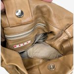 Marni Tan Leather Drawstring Tote with Woven Chain Strap Made in Italy Photo 9