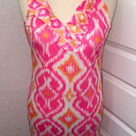 Gretchen Scott  Kitt Ikat Ruffle Neck Sleeveless Dress Size S  Photo 0