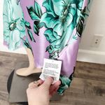ASOS [ Curve] Purple Green Floral Print Twist Front Satin Midi Dress NWT Size 12 Photo 12