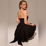 House Of CB  Emmanuela Black Strapless Detachable Bow Mini Dress M Photo 5