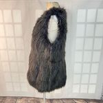 White House | Black Market Black White Faux Fur Lined Vest Size Large Photo 5